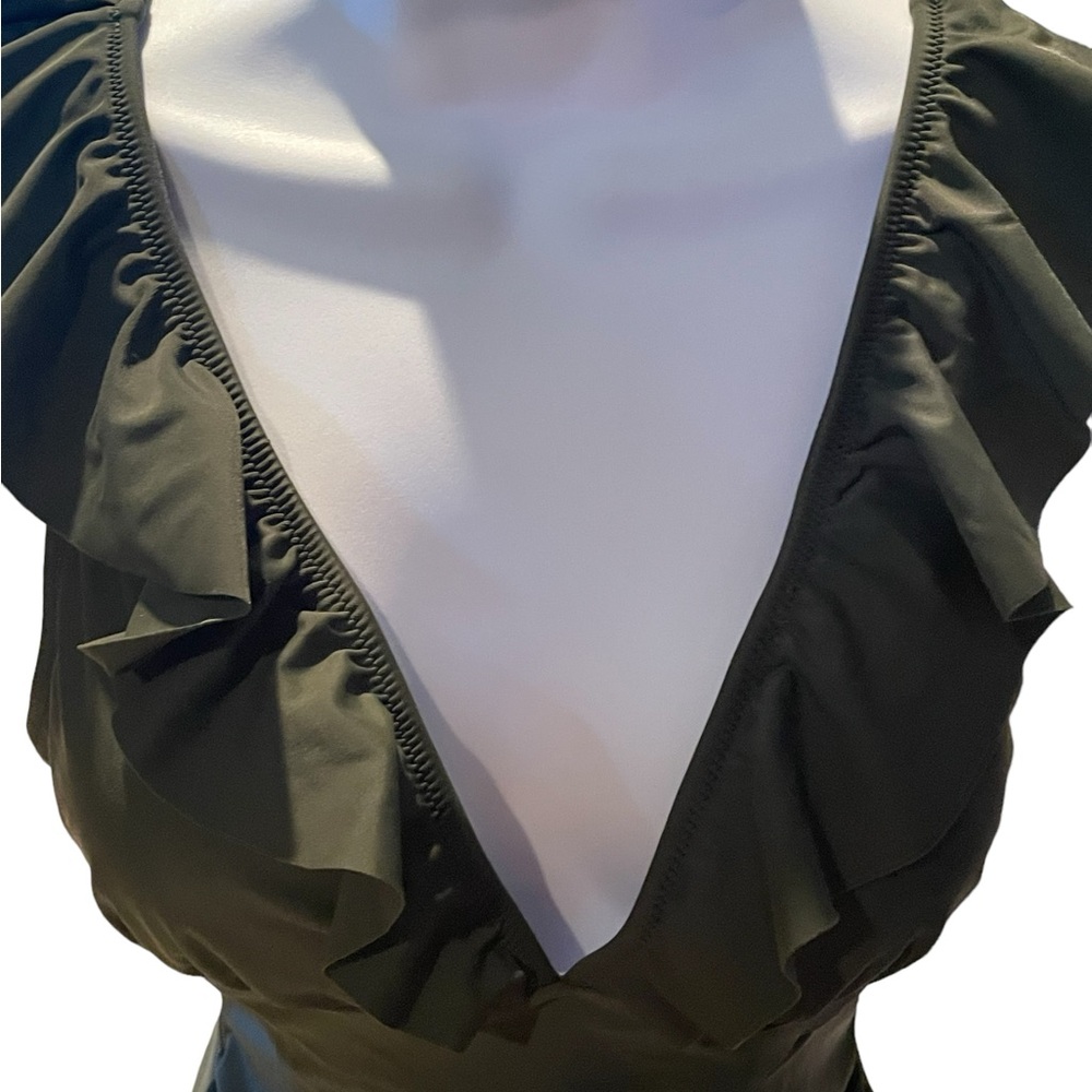 Olive Ruffle One-Piece Swimsuit - Picture 5 of 6